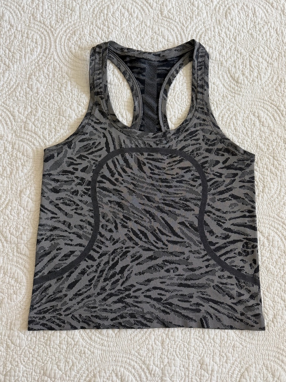 Lululemon Swiftly Tech 2.0 Waist Length Racerback Tank Gray Black 6 Active Wear